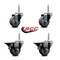 Service Caster 3 Inch Thermoplastic  Rubber Wheel Swivel 58 Inch Threaded Stem Caster Set 2 Brakes SCC SCC-TS20S314-TPRB-58212-2-PLB-2 - alternate 5